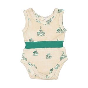 Fin and Vince Sand Castles Playground Terry Romper, size 0-3mo, EUC